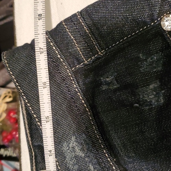 Grace in LA Flap Embellished Wings Sz. 13/30 Flared Blue Jeans - Picture 12 of 16